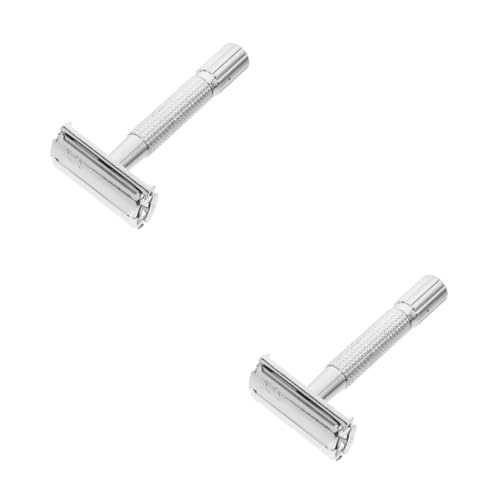 VALICLUD 2 Sätze Manueller Rasierer Sicherheitsrasierer aus Doppelseitiger Klingen für Präzise Bartentfernung Ergonomisches Design für Komfortable Anwendung für Herren und Damen von VALICLUD