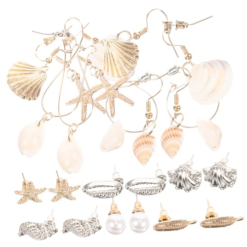 VALICLUD 2 Sätze Mode Frauen Ohrtropfen damen schmuck damen ohrringe Mode Schmuck earingset party sachen Muschelohrringe Ohrringe für Frauen im Trend Legierung Ohrtropfen Shell-Ohrtropfen von VALICLUD