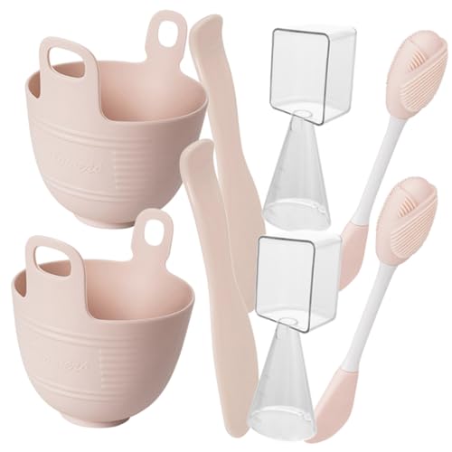 VALICLUD 2 Sätze Silikon Gesichtsmaske Rührschüssel und Pinsel DIY Beauty Schale Hautpflege Werkzeug für Frauen Einfache Anwendung Langlebig Geruchsfrei von VALICLUD