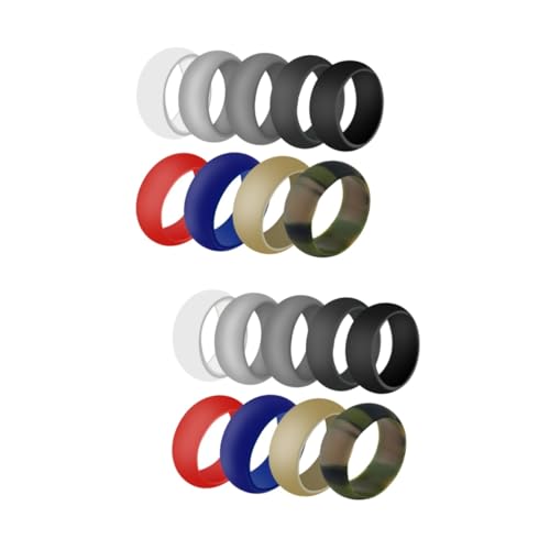 VALICLUD 2 Sätze Sportring Für Frauen Hochzeit Paare Passend Eheringe Aus Silikon Zufällige Farbe 9 Stück * 2 VALICLUD 2 Sätze Sportring Für Frauen Hochzeit Paare Passend Eheringe Aus Silikon Zufällige Farbe 9 Stück * 2 von VALICLUD