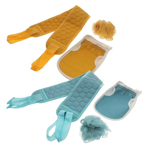 VALICLUD 2 Sätze Teiliges Badewäsche und Körperpeeling Handtücher mit Haushaltsbällen Exfolierende Duschhandschuhe für Effektive Hautreinigung und Massage für Handgrößen Langlebig und von VALICLUD