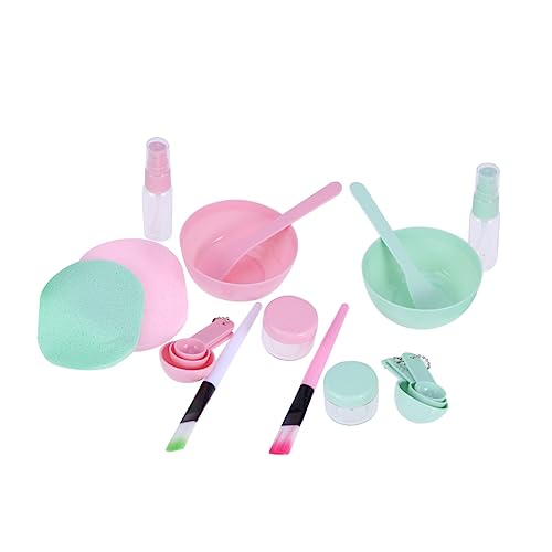 VALICLUD 2 Satz Silikon Mischschüssel Pinsel Löffel Reinigungsschwamm Sprayflasche und Reinigungsflasche und Grün für Diy Kosmetik und Hautpflege Zufällige Farbe von VALICLUD