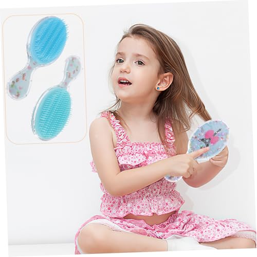 VALICLUD 2 Stck Haarbürsten mit Weichen Borsten Entwirrende Leichte Haarbürste Oval Transparent Tragbar für Reisen und Alltag Schmerzfreie Pflege für Mädchen und Kleinkinder von VALICLUD