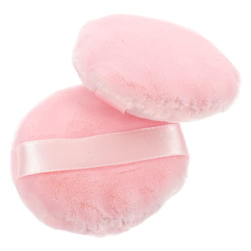 VALICLUD 2 Stck Makeup Powder Puff aus Reiner Baumwolle Weiche Wiederverwendbare Puderquaste mit Langem Flor Geeignet für Foundation Concealer und Highlighter Beauty Tool für Damen von VALICLUD