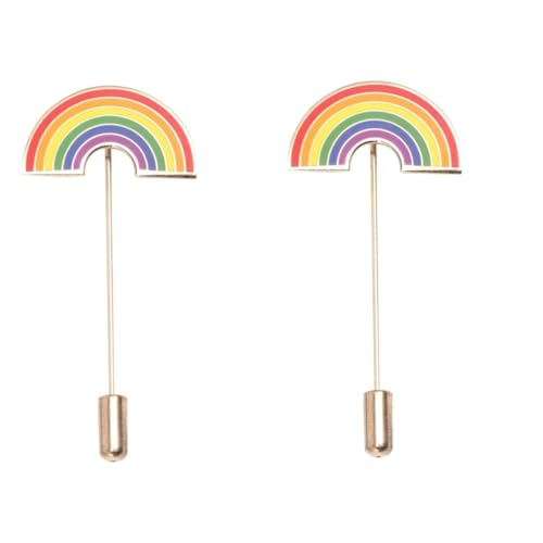 VALICLUD 2 Stck. Brosche mit Regenbogenstreifen gay pride LGBT-Abzeichen Homosexuell Abzeichen LGBT-Brosche Regenbogen- Stolz Regenbogenbrückenrevers Schwulenabzeichen Colorful von VALICLUD