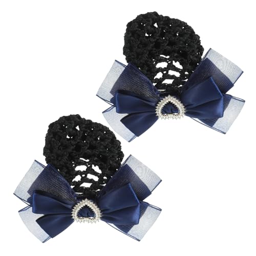 VALICLUD 2 Stck. Haarnetz mit Schleife Haarspangen für Damen Dekorative Haarnetz Clips für Dutt für Parties und Serviceberufe von VALICLUD