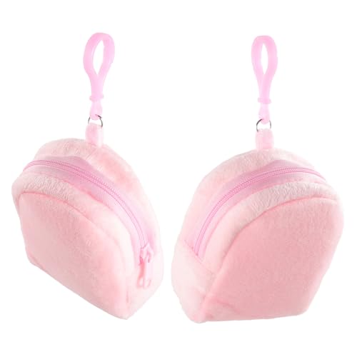 VALICLUD 2stücke Süße Plüsch Geldbörse Für Kleine Mädchen Plüschtasche Mit Schlüsselanhänger Tragbar Und Praktisch Feine Textur Helle Farbe Geeignet Für Münzen Und Kleingeld von VALICLUD