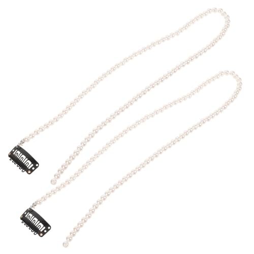 VALICLUD 2 Stück Haarschmuck für Mädchen Perlen Haarkette Zöpfe Dekorative Haarzopf Accessoires Langlebig und Elegant von VALICLUD