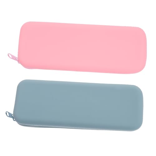 VALICLUD 2 Stck. Tragbare Silikon Makeup Tasche Rechteckige Kosmetik Bürsten Aufbewahrung für Reisen Leicht Kompakt und Wasserwaschbar für Damen und Mädchen von VALICLUD