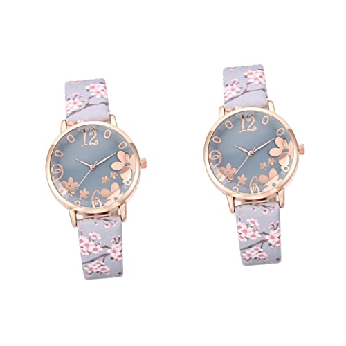 VALICLUD 2stücke Elegante Damen-Armbanduhr Mit Pflaumenblütenmuster Modische Uhr Für Frauen Für Jeden Anlass Langlebig Und Stilvoll Perfektes Für Besondere Anlässe von VALICLUD