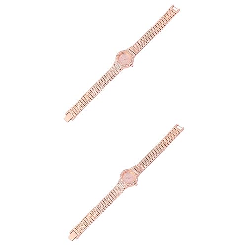 VALICLUD 2stücke Damen Armbanduhr Mit Strasssteinen Elegante Quarzuhr Aus Hochwertigem Modische Casual Uhr Für Jeden Anlass Inklusive Präzisem Zeitmechanismus Und Langlebigem Design von VALICLUD