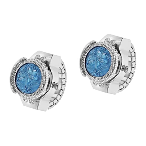 VALICLUD Damen Finger Uhr 2 STK Ringuhr Maskulines Mini-Uhr Ringfingeruhren Für Damen Scchöne Bescherung Schöe Bescherung Ringe Damenuhr Schmuck Entworfene Uhr Dekorative Uhr Zinklegierung von VALICLUD