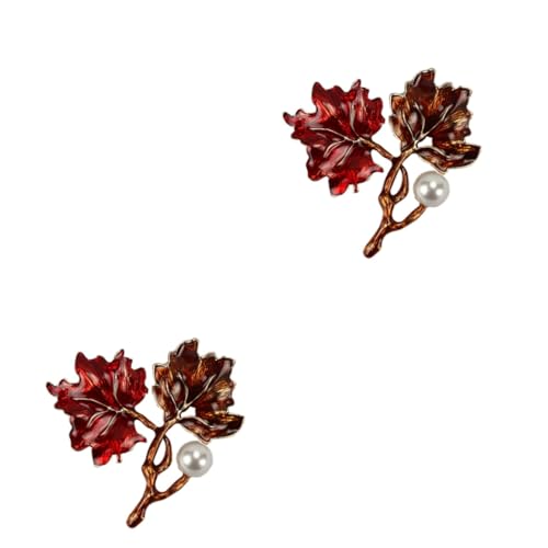VALICLUD 2stücke Vintage Brosche Aus Legierung Mit Perlenschmuck Im Ahornblatt-design Elegante Anstecknadel Für Kleidung Für Alltag Und Besondere Anlässe Für von VALICLUD