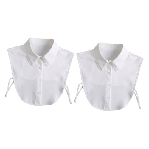 VALICLUD 2 Stk falscher Kragen Kragenersatz Bluse gefälschter Kragen Pullover gefälschter Kragen falsches Halsband Kleidung Kragen Koreanische Version schmücken Damen Chiffon Weiß von VALICLUD