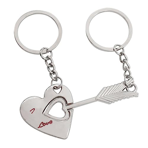 VALICLUD 2stücke Pärchen Schlüsselanhänger Mit Und Herzdesign Für Valentinstag Hochzeitstag Geburtstagsgeschenke Aus Langlebigem Legierungsmaterial Romantische Für Liebende von VALICLUD
