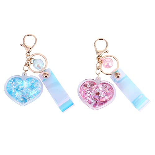 VALICLUD Handgefertigte Schlüsselanhänger Schwimmende Wasserpailletten Liebesherzform Auto-schlüsselanhänger von VALICLUD