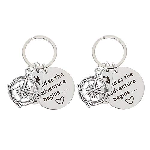 VALICLUD Niedliches Schlüsselanhänger-Set – 2-teiliger Schlüsselanhänger Aus Edelstahl Mit Kompass Ideal Zum Schulabschluss von VALICLUD