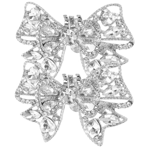 VALICLUD 2 Stück Abnehmbare Braut Schuhclips mit funkelnder Schleife Eleganter Schuhschmuck für High Heels aus Glassteinen und Zinklegierung Vielseitige Accessoires für Hochzeit und von VALICLUD