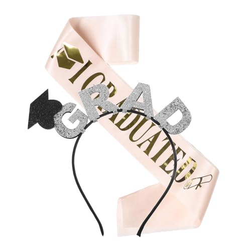 VALICLUD 2 Stück Abschluss liefert Studentenfeier Zubehör Feierliche Schulterbänder Abschlussfeier Zubehör Schulabschluss Dekoration Abschlussmütze Stirnband mit Graduiertenmütze Tuch von VALICLUD