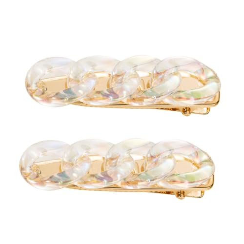 VALICLUD 2 Stück Acryl Haarklammer mit Ketten Design Haarklammern für Mädchen und Damen Sanfte Rutschfeste Haarspangen für Langlebiges Alloy Material von VALICLUD