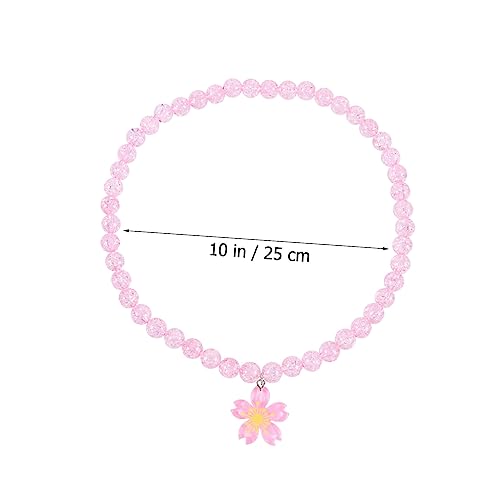 VALICLUD 2 Stück Acryl Perlenkette mit Sonnenblumen Kirschblüten anhänger für Mädchen Langlebige Beaded Choker Halskette Modischer Schmuck für Alltag und Party von VALICLUD