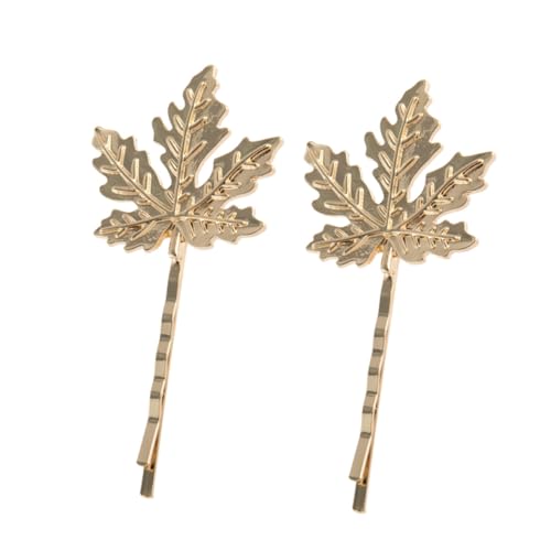 VALICLUD 2 Stück Ahornblatt Haarspangen aus Goldfarbene Haarschmuck Accessoires für Frauen Geeignet für Dickes und Dünnes Haar für Alltag und Besondere Anlässe von VALICLUD