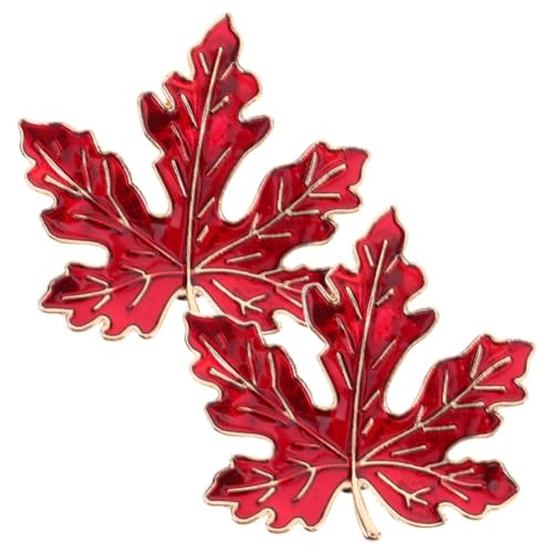 VALICLUD 2 Stück Ahornblatt-Pin Thanksgiving-Tag-Brosche Herbst-Blätter-Brosche Schmuck Für Damen Herren Kleidung Schal Dekoration Rot von VALICLUD