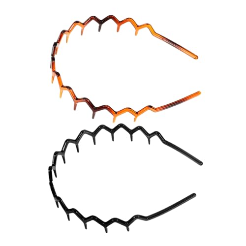 VALICLUD 2stücke Zahnkamm Stirnband Für Damen Wellenförmige Sport Stirnbänder Modische Nicht-slip Stirnbänder Zum Waschen Gesichts von VALICLUD