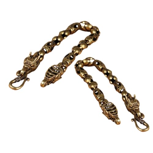 VALICLUD 2 Stück Antikes Drachenarmband Set Teilig Messing Retro Chinesisches Tierkreiszeichen Armband für Drachenliebhaber Vintage Schmuck mit Kraftvollem Drachenkopf von VALICLUD