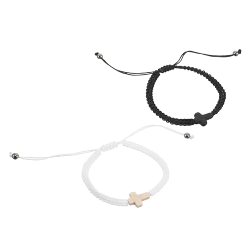 VALICLUD 2 Stück Armband Beziehungsarmbänder handgefertigtes geflochtenes Seil Seilarmbänder Freundschaftsschmuck am Handgelenk geflochtenes Handseil Paare Armbänder Polyester von VALICLUD