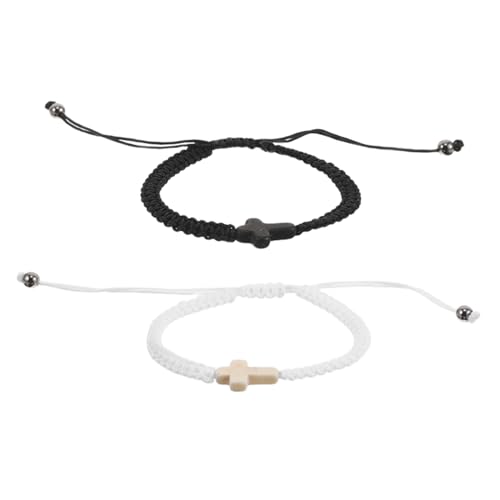 VALICLUD 2 Stück Armband handgefertigtes geflochtenes Seil Paar Handgelenkschmuck Paare Armbänder Freundschaftsarmbänder Beziehungsarmbänder Seilarmbänder geflochtenes Handseil Polyester von VALICLUD