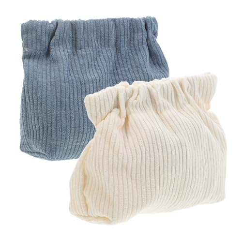 VALICLUD 2stücke Klein Cord Kosmetiktäschchen Elegante Schminktasche Für Frauen Für Reise Und Alltag Aufbewahrung Für Makeup Münzen Und Mehr Weiß Blau von VALICLUD