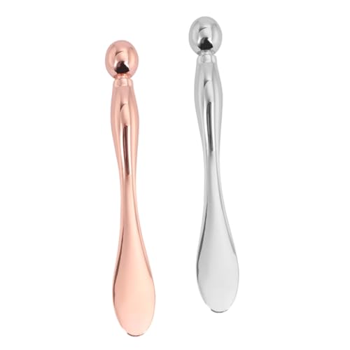 VALICLUD 2 Stück Augencreme Applikator aus Zinklegierung Praktischer Massage Roller und Gesichtscreme Löffel Hautfreundliches Beauty Tool für Präzise Anwendung bei Augenpflege und von VALICLUD
