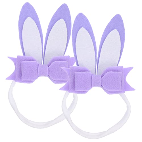 VALICLUD 2st Haarschmuck Für Babys Haarschmuck Für Kinder Stirnbandschleifen Für Mädchen Schleife Stirnbänder Babyhaarschmuck Für Mädchen Häschen-stirnbänder Violett Kleinkind Kleine Stoff von VALICLUD