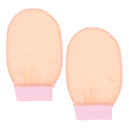 VALICLUD 2 Stück Badetuch Körper Tief Peeling Hautpflege Reinigung Schrubben Duschschrubber Wiederverwendbarer Duschhandschuh Schrubbhandschuh Duschzubehör Die Seide Rosa von VALICLUD