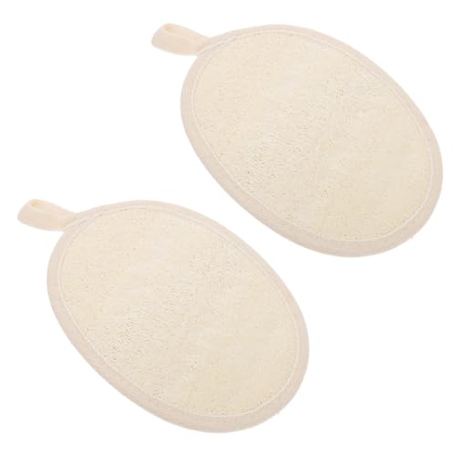 VALICLUD 2 Stück Badetuch Loofah Badepeeling Bad Luffa Schwamm Peeling-Badewerkzeug Frauen Peelingbad Zurück schrubben Badekörper Peeling Badetuch Baumwolle Weiß von VALICLUD