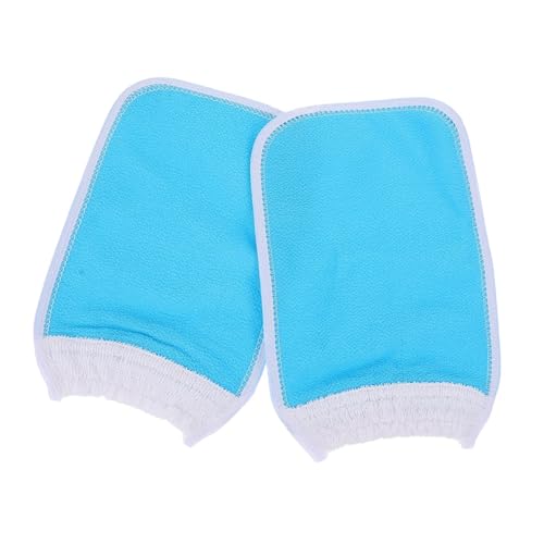 VALICLUD 2 Stück Badetuch Peeling Badefäustling Fleece Baumwollhandschuhe Weicher Peelinghandschuh Reinigungswaschlappen Badehandschuh Reinigungsschrubber Damen Handbrause Körper von VALICLUD