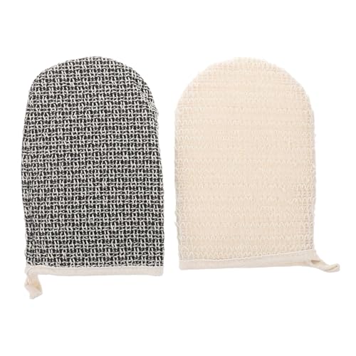 VALICLUD 2 Stück Badetuch Peeling-duschhandschuhe Körperpeeling Scrubber Massagehandschuhe Duschhandschuh Peeling Waschhandschuhe Zum Duschen Natürliche Luffa-handschuhe Körperwäscher Sisal von VALICLUD