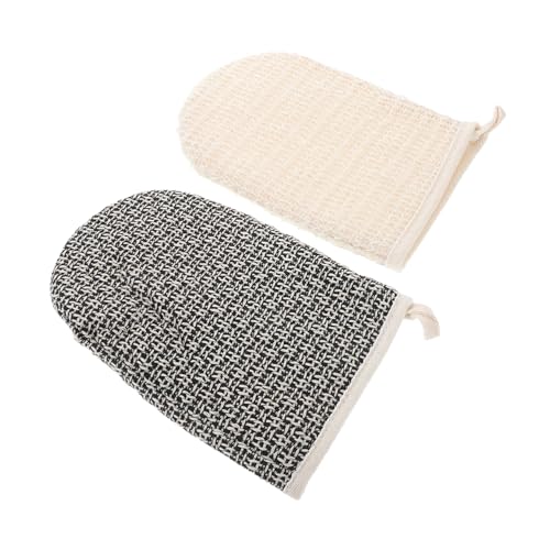 VALICLUD 2 Stück Badetuch abgestorbene Haut entfernen Hand-Körperwäscher Luffa-Handschuhe Peeling-Körperpeeling Peeling-Waschlappen Waschhandschuh waschen Bad -Peeling Sisal von VALICLUD
