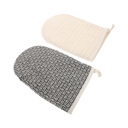 VALICLUD 2 Stück Badetuch natürliche Luffa-Handschuhe Bad -Peeling Badehandschuh Peeling-Duschhandschuhe abgestorbene Haut entfernen Körperpeelungshandschuh Körperpeeling-Handschuhe Sisal von VALICLUD