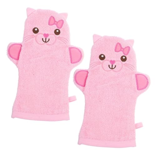 VALICLUD 2 Stück Badetücher mit Tierischem Design Große Weiche Badehandschuhe aus Hautfreundlichem Material Schnelles Aufschäumen Sanftes Peeling für Junge Mädchen und Kleinkinder von VALICLUD