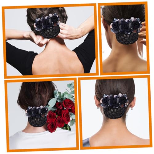 VALICLUD 2 Stück Blaues Haarnetz für Dutt Eleganter Haarspangen Clip mit Netzmuster Robustes Haarschmuck Accessoire für Damen Stilvolles Haar Upgrade für Büro und Alltag von VALICLUD