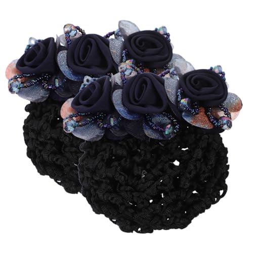 VALICLUD 2 Stück Blaues Haarnetz mit Blumen Design Eleganter Haarschmuck für Damen Leichter Haarclip mit Netzstruktur für Haarknoten und Stilvolle Alltagsfrisuren von VALICLUD