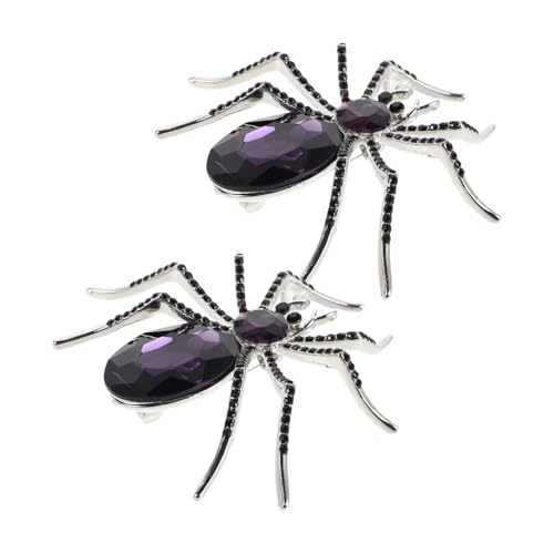 VALICLUD 2 Stück Bling Spinnen Brosche mit Strass Halloween Anstecknadel Schmuck für Anzug Mantel Tasche Rock Pullover Langlebige Auffälliges Design für Wintermode von VALICLUD