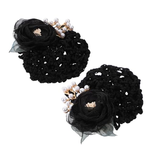 VALICLUD 2 Stück Blumen haarnetz clip Stabile Haarklammer für Dutt haltefunktion Stilvolles Stoffblumen design Vielseitiges Haarschmuck accessoire für Damen bei Festlichen Anlässen und von VALICLUD