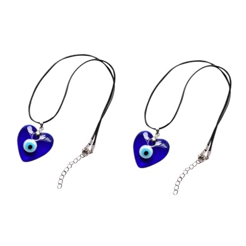 VALICLUD 2 Stück Böser Augen Anhänger Halskette Damen Leichtes Auge Schmuck Modisch für Freundin Valentinstag Geburtstagsaccessoire Elegant und Vielseitig Kombinierbar von VALICLUD