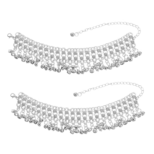 VALICLUD 2 Stück Boho Fußkettchen mit Tassel und Glocken Verstellbare Mehrlagige Ketten Robustes Geeignet für Bauchtanz Strandurlaub und Lässige Sommeroutfits von VALICLUD