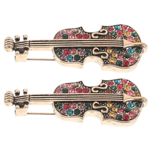 VALICLUD 2 Stück Broschennadel Schal Brosche Muskische Brosche Strassbroschen Geigenbrosche Pin Instrumente Zubehör für Violine Glasbohrer von VALICLUD