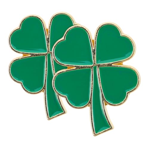 VALICLUD 2 Stück Broschenschmuck Vintage St Patricks Day Anstecknadeln Anstecknadel Für Männer Anstecknadel Glücksnadel Blattnadel Kleeblatt Anstecknadeln Grüne Legierung von VALICLUD