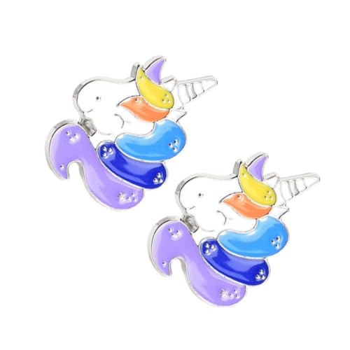 VALICLUD 2 Stück Bunte Einhorn Broschen Anstecknadeln für Kleidung Party Corsage Niedliche Modeschmuck Accessoires für Mädchen und Jungen von VALICLUD